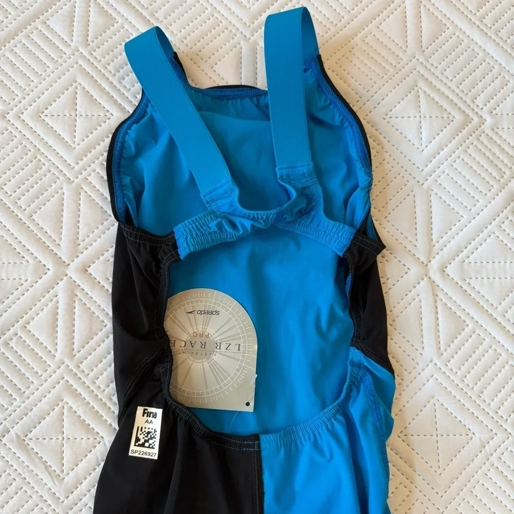 Speedo Women’s LZR Pro Recorbreaker Kneeskin Size 24 Black & Blue Swimsuit